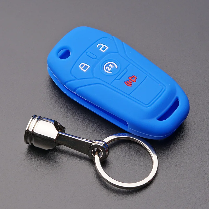 Силиконовый чехол для брелка с ключом откидной складной 4 кнопками ford Focus Fiesta fusion