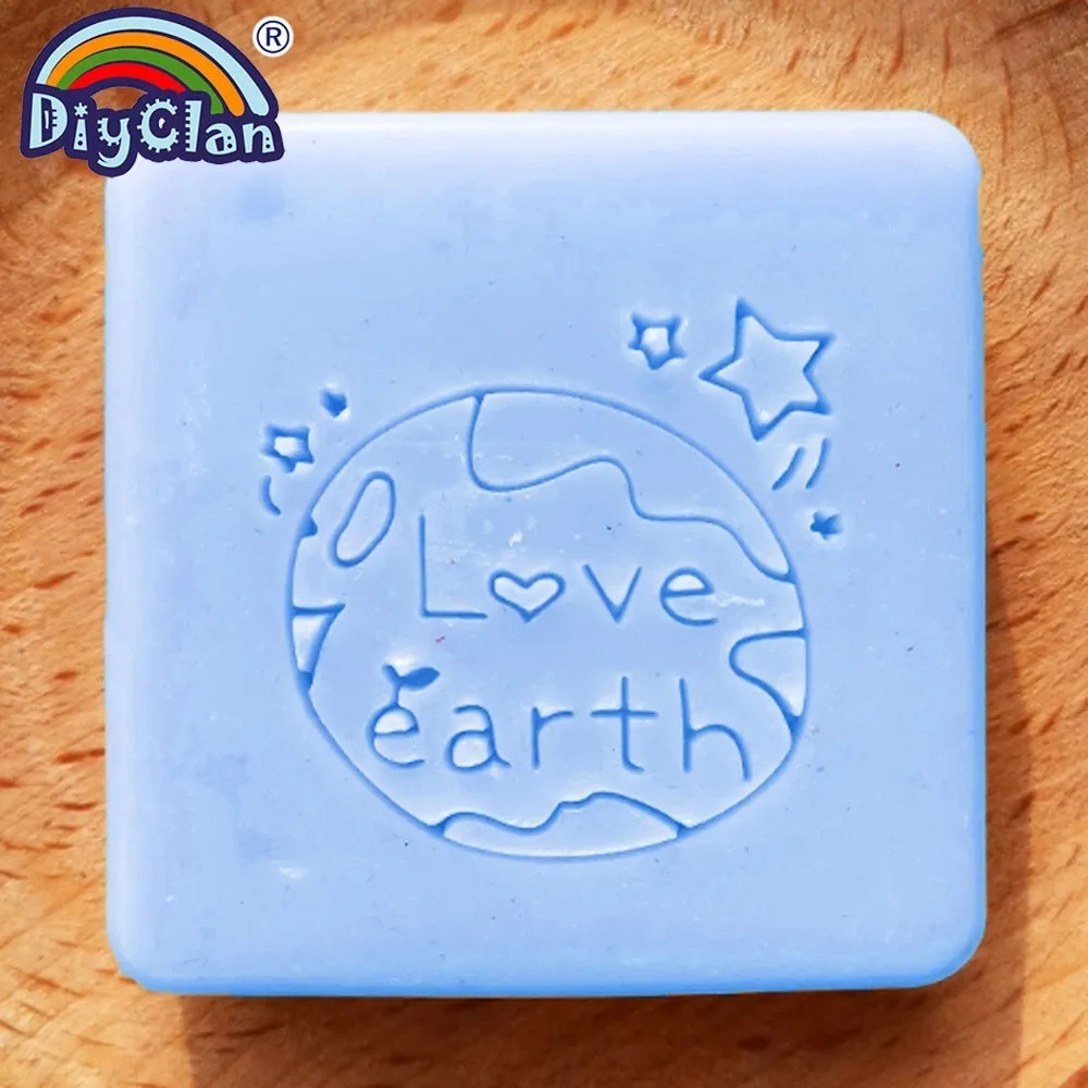 Love earth мыло сделанное с печатью ручная работа смола чистые натуральные