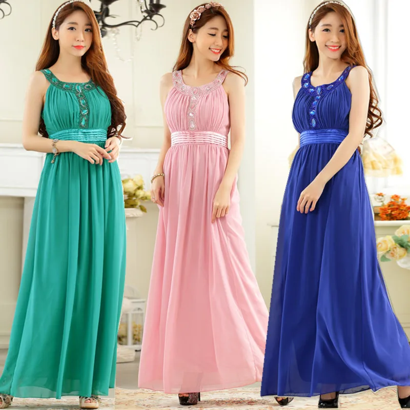 Большие размеры L ~ 3XL женское сексуальное элегантное шифоновое платье с бусинами