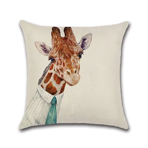 L 45x45 см джентльмен Mr. animals наволочка из хлопка и льна наволочка креативная спальня диван декорационный бросок декоративные домашние наволочки - Цвет: L