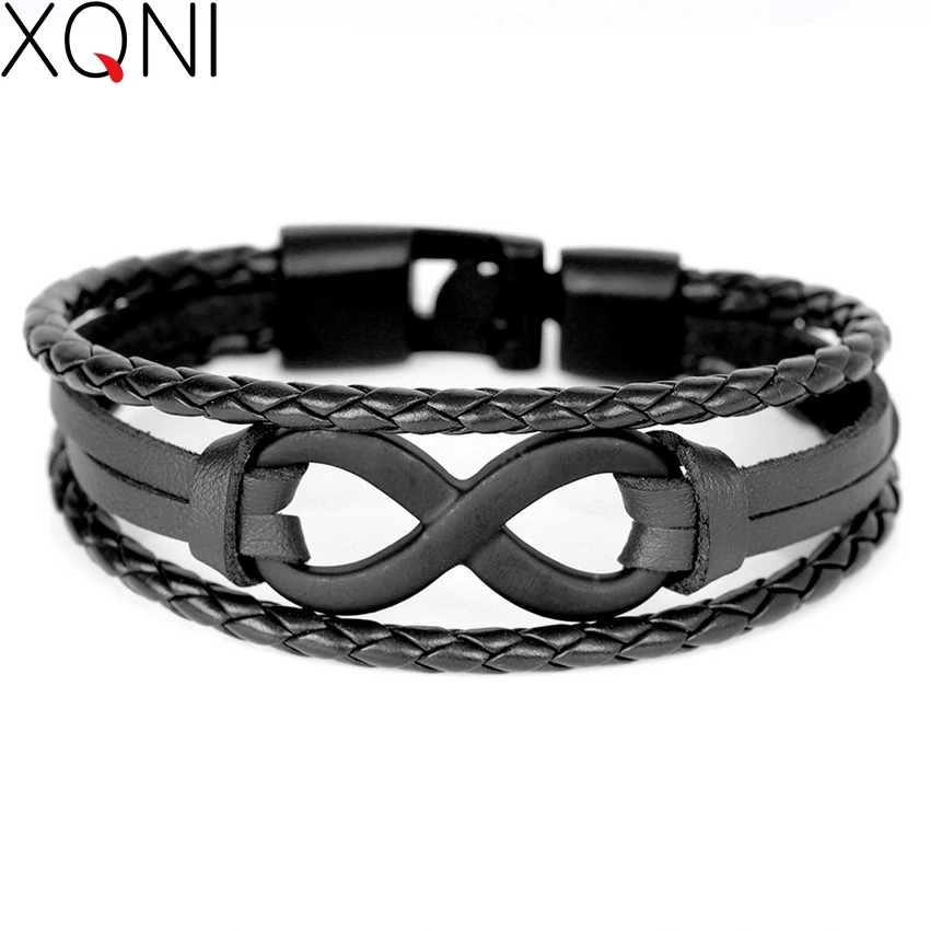 2017 новые модные цифровые 8 Кожаные Браслеты известный своими руками многослойный