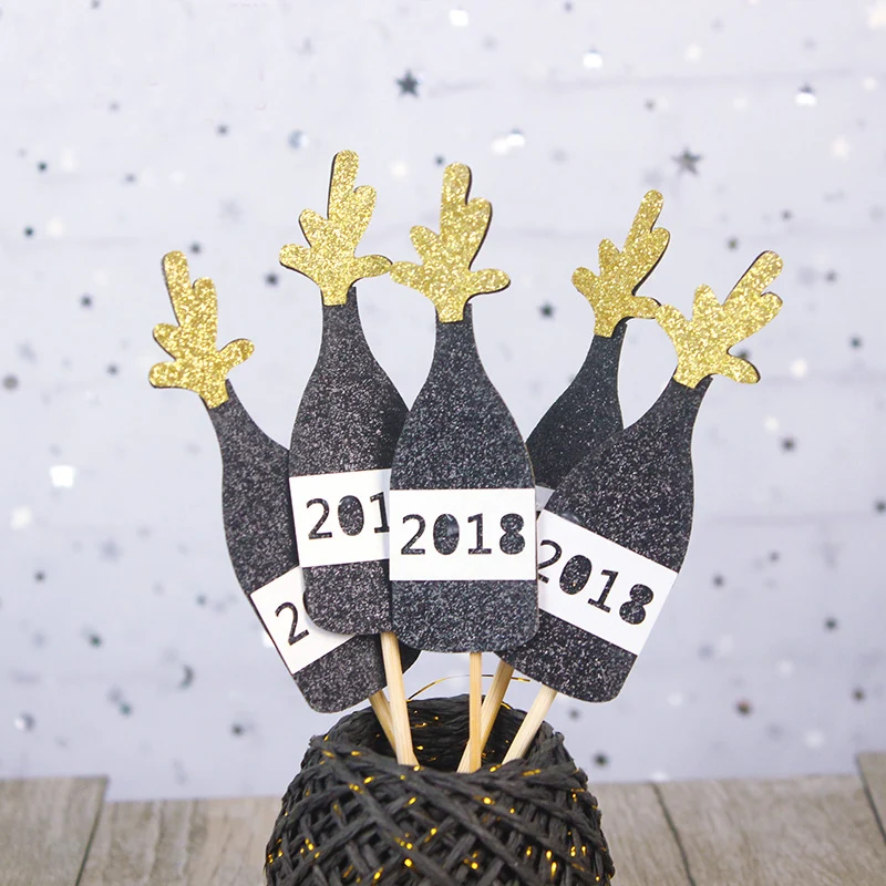 5 шт./лот блестящий торт для празднования дня рождения 2018 цвет шампанского