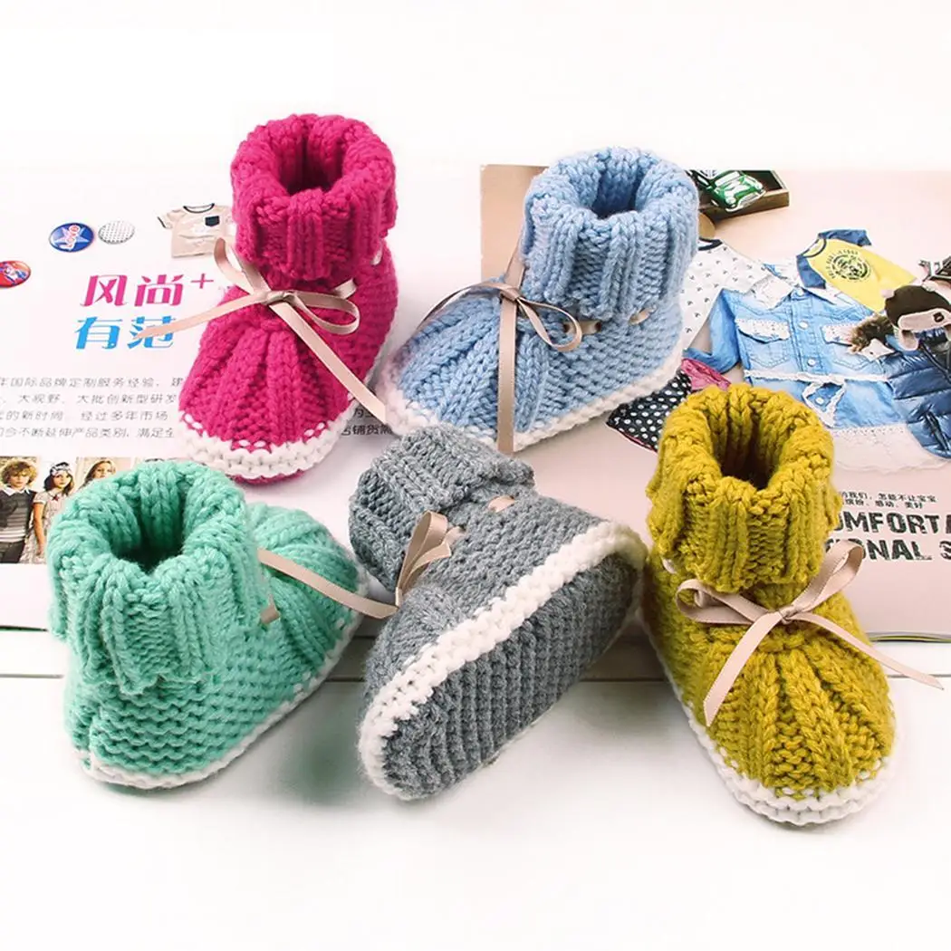 Обувь для новорожденных; Bebe; обувь для новорожденных мальчиков и девочек; вязаные зимние сапоги ручной работы; ботинки для первых шагов; обувь для малышей; 6-24 м