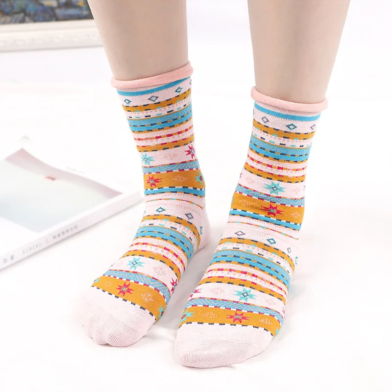 2017 Winter Socks Thickening Full Pile Korea Restore Ancient Long Canister Nation Wind Beautiful Leg Moisture Absorption Cotton | Женская