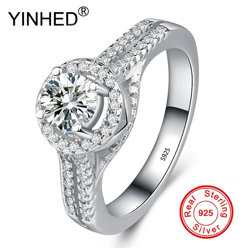 Женское кольцо с цирконием YINHED подарочное ювелирное изделие из 100% настоящего