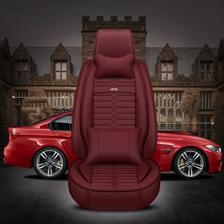 Red luxury Роскошный чехол из искусственной кожи Авто Универсальная автомобильная чехлы для сидений автомобильных сидений для любого стиля Toyota Corolla Camry Rav4 Auris Prius - Название цвета: Red luxury