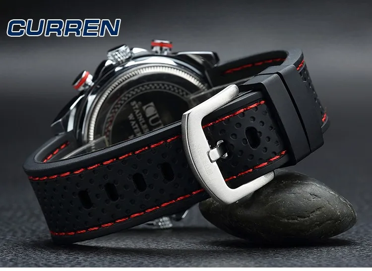 2016 CURREN люксовые брендовые военные часы мужские кварцевые аналоговые с резиновым