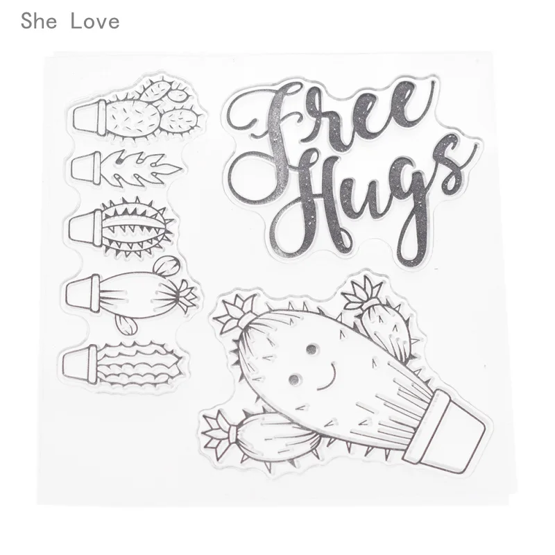 Прозрачный штамп с изображением кактуса для скрапбукинга|Штампики| |