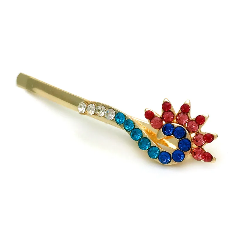 6pcs Fashion Hair Jewelry Peacock Crystal Rhinestone Hairpins For Women Hairgrips Clip Barrettes Trendy Accessories | Украшения и