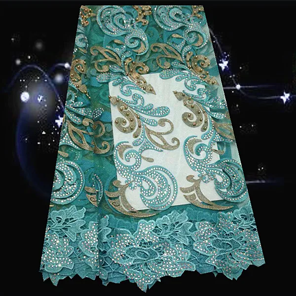 CDPN16 Stones material French lace fabric high quality free shipping Nigerian style net for party dress | Дом и сад