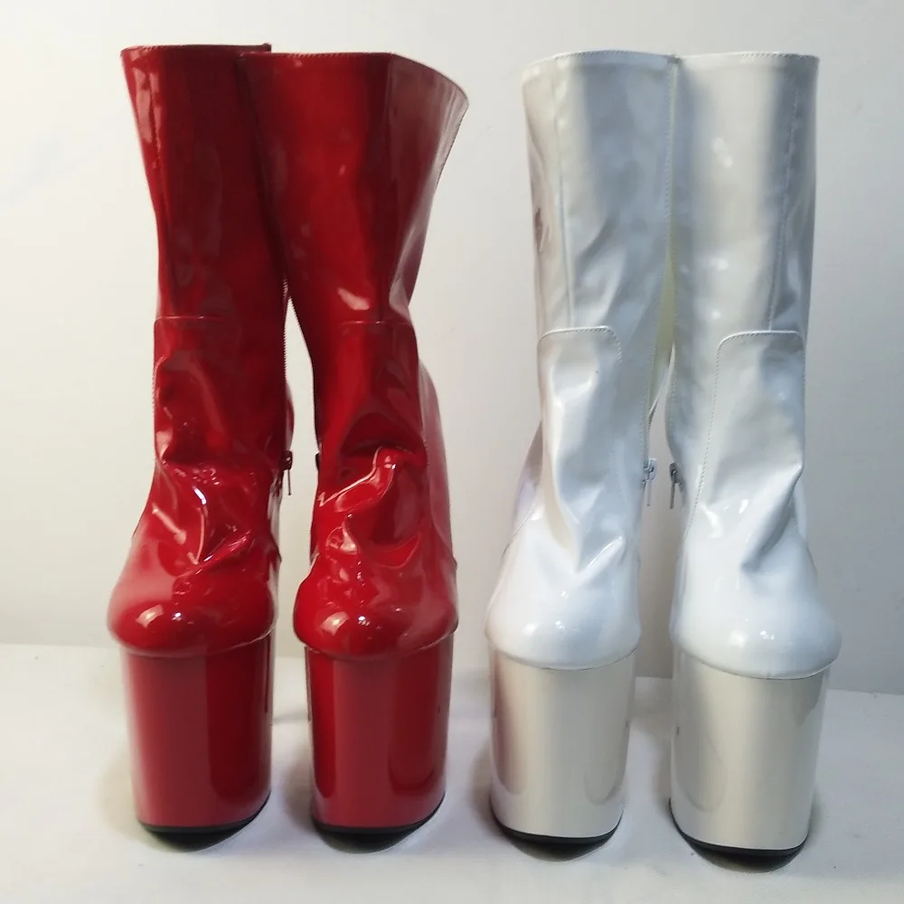 

20cm thin heels high-heeled shoes ultra high platform boots paint evening shoes women's shoes 8 inch sexy short boots