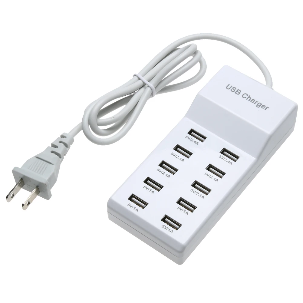 Высокоскоростной 10 портов 5 в USB концентратор AC зарядное устройство полоса
