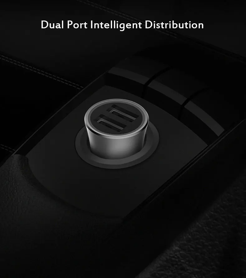 Оригинальная автомобильная зарядка Xiaomi Max 18 W Quick Charge QC 3,0 5 V/2.4A 9 V/2A 12 V/1.5A Dual USB быстрая зарядка издание с светодиодный наконечником света