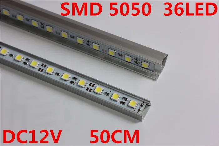 

10pcs/lot 5050 LED Bar Light White Warm White 36LED/0.5M SMD Cabinet LED Rigid Strip DC 12V Showcase LED Hard Strip