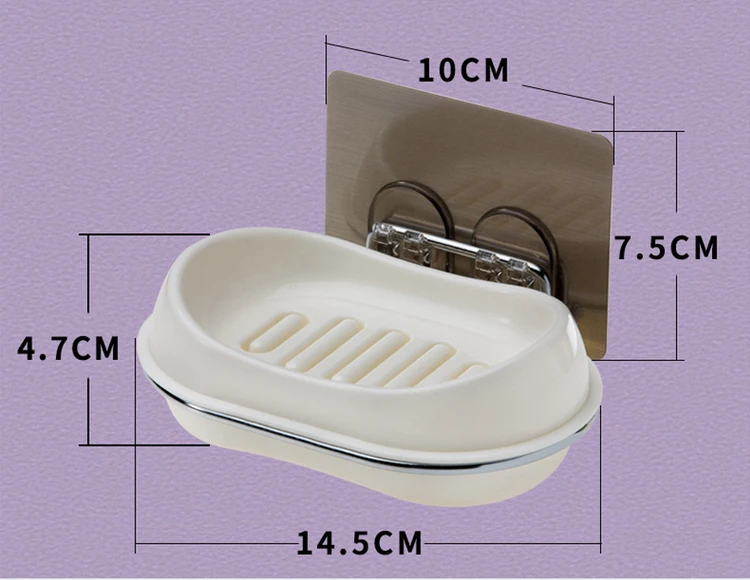 

Houmaid Bathroom Accessories Set Fixtures Plastic Soap Dishes Box With Stainless Steel Holder Shower Room Soap Tray