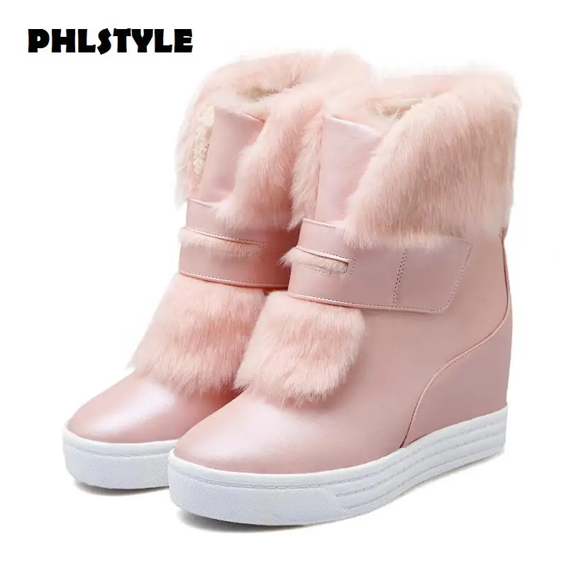 PHLSTYLE теплый искусственного меха водонепроницаемый снега сапоги женщины зимняя