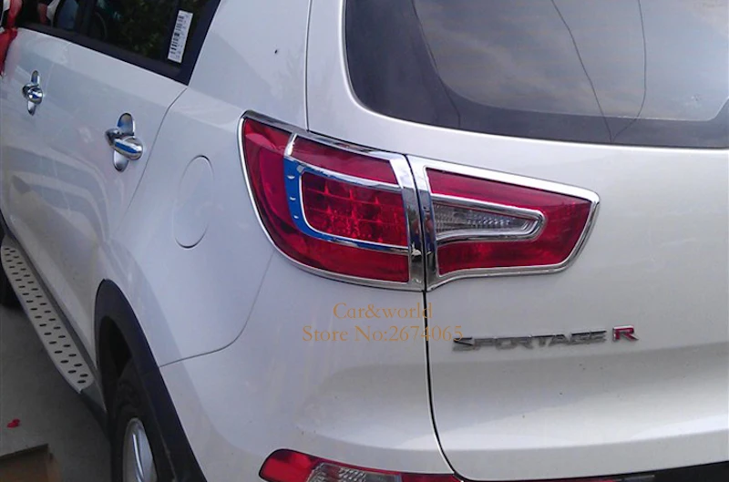 Для Kia Sportage R задние фонари лампы Обложка отделка украшения 2011 2012 ABS Chrome автомобиль-Стайлинг Интимные аксессуары