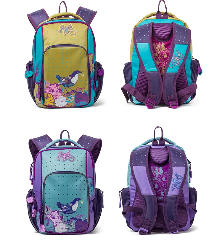 Россия Стиль Девушки Школьные Сумки Мультфильм Птиц Шаблон Водонепроницаемый