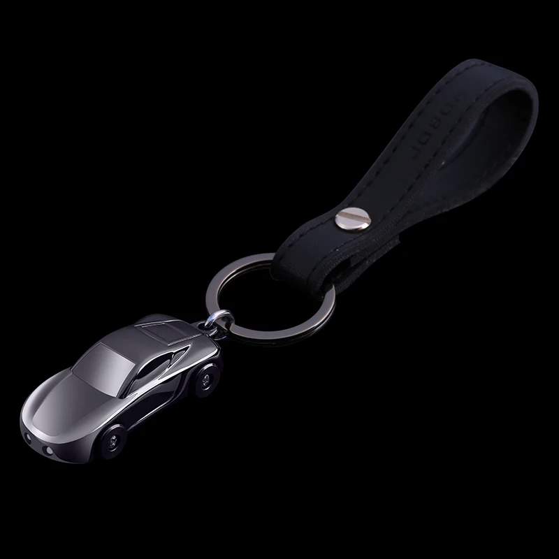 Black Nickel Jobon пользовательский брелок с надписями светодиодный свет брелки настраиваемый подарок для автомобиля брелок кожаный веревочный держатель подвеска из цинкового сплава - Цвет: Black Nickel