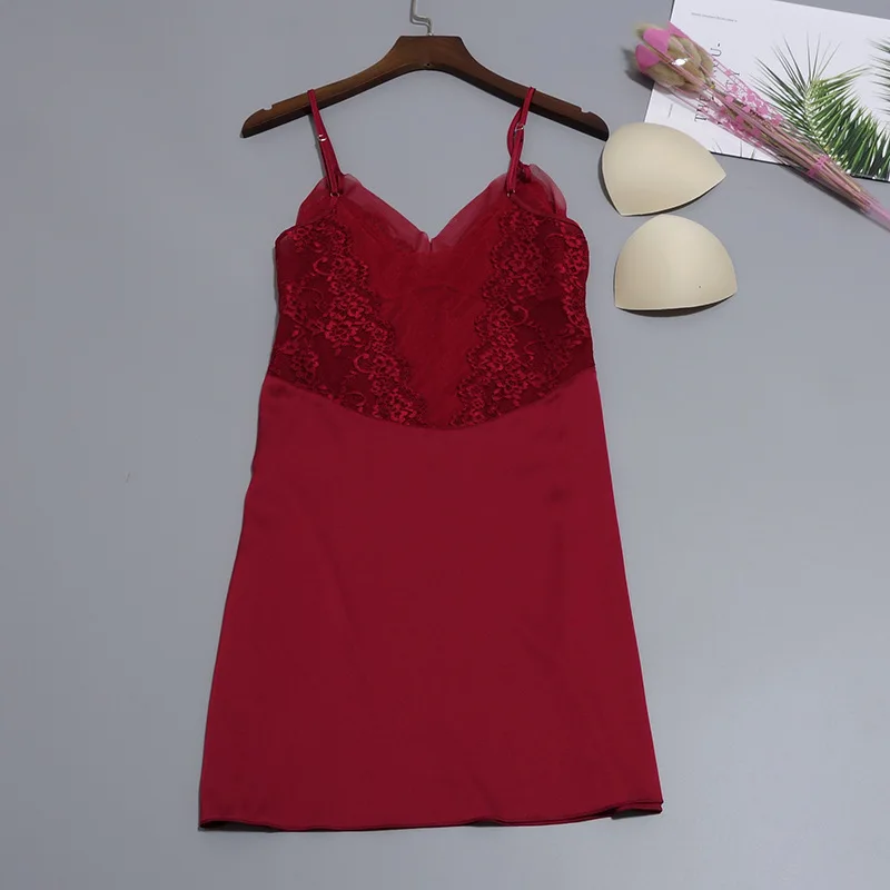Шелковистый халат для сна сексуальный женский топ на бретелях ночная рубашка