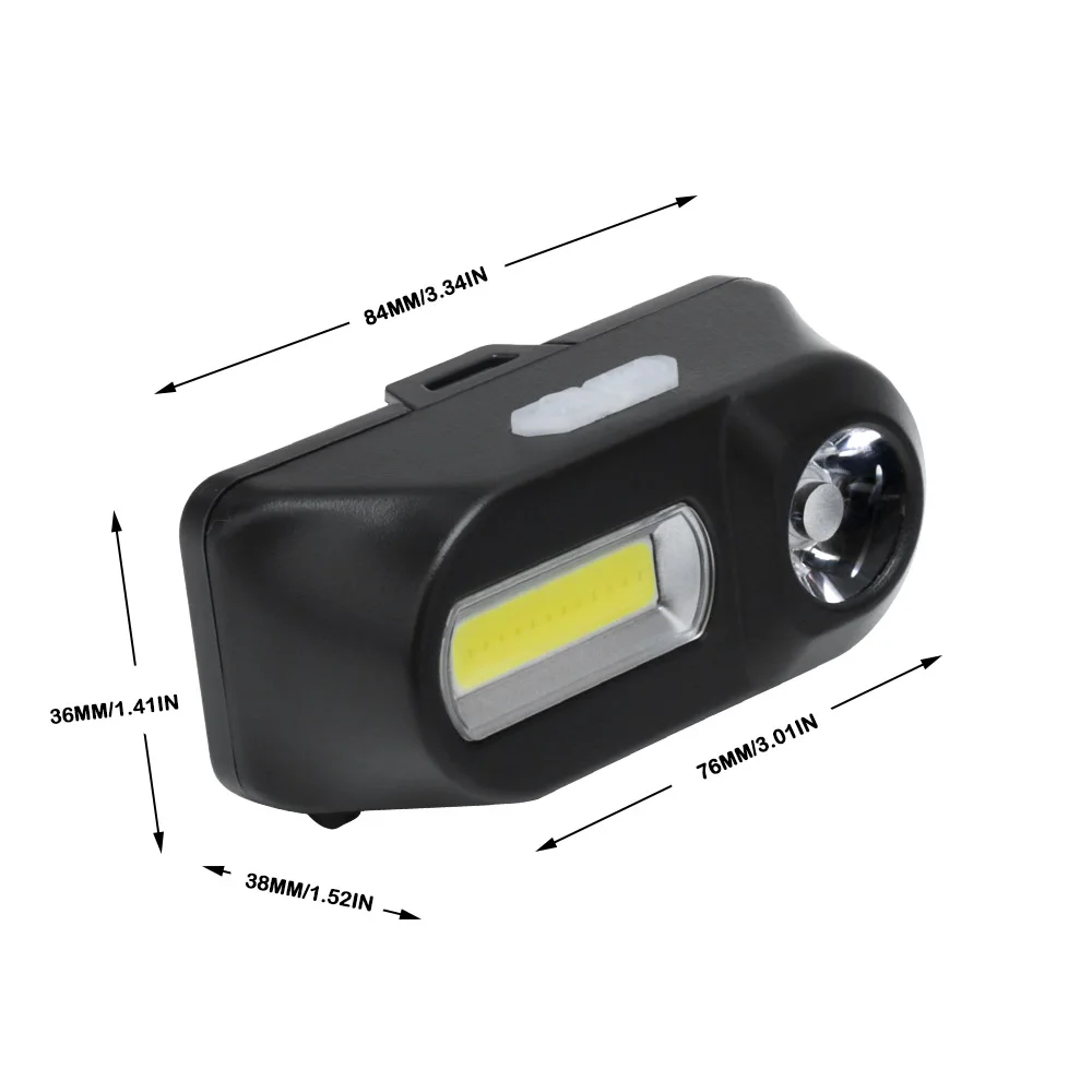 

BORUiT XPE COB LED Mini Headlamp Rechargeable Headlight 7-Mode Head Torch Camping Hiking Night Fishing Flashlight 18650 battery