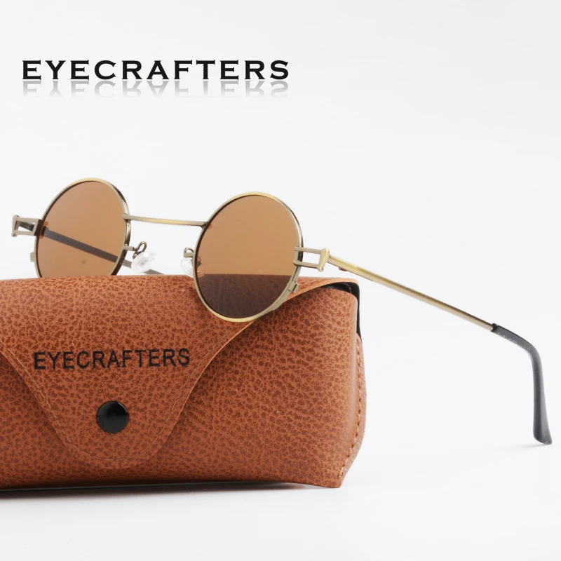 Круглые Солнцезащитные очки в стиле ретро поляризационные металлические