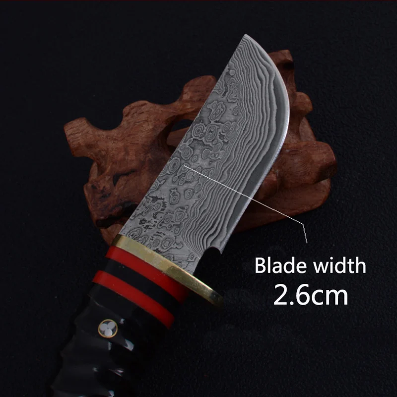 Дамаск Ножи Коготь ручка фиксированным лезвием Охотничьи ручной ковки Сталь 58HRC