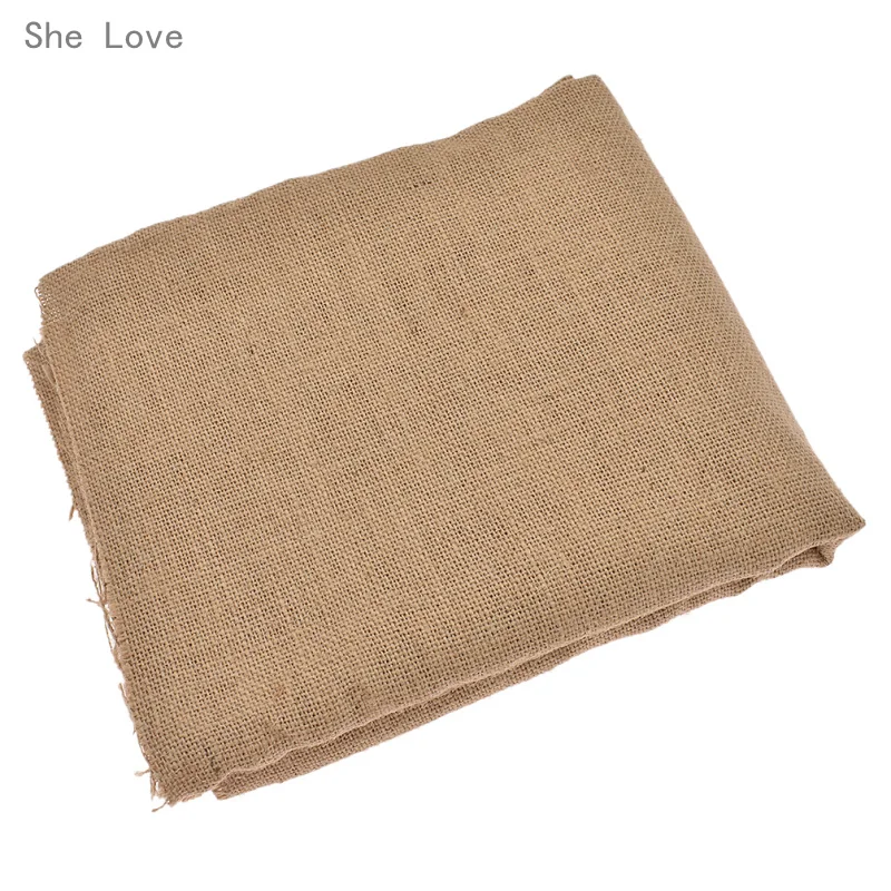 She Love 50x160 см Натуральная Джутовая Ткань для сумок одежды DIY материал аксессуары