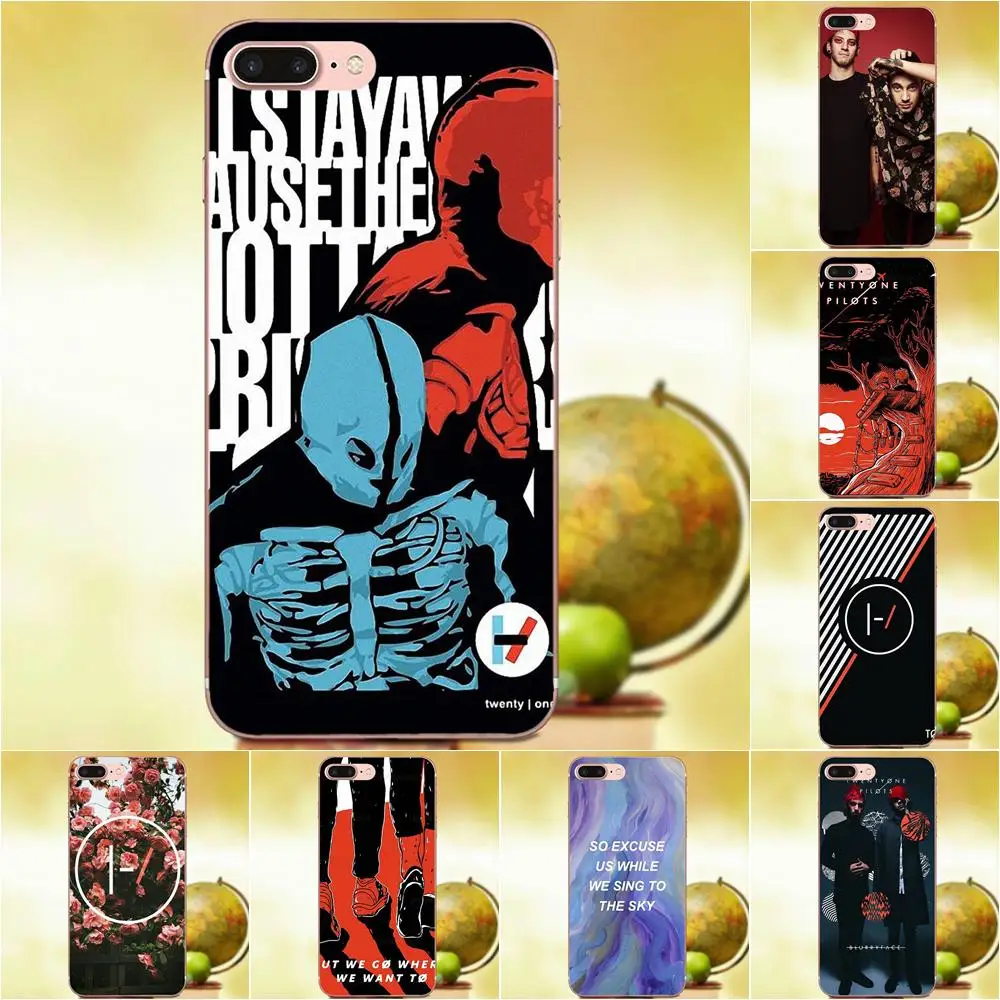 Чехол из ТПУ с постером Twenty One Pilots для Apple iPhone 4 4S 5 5C 5S SE 6 6S 7 8 Plus X XS Max
