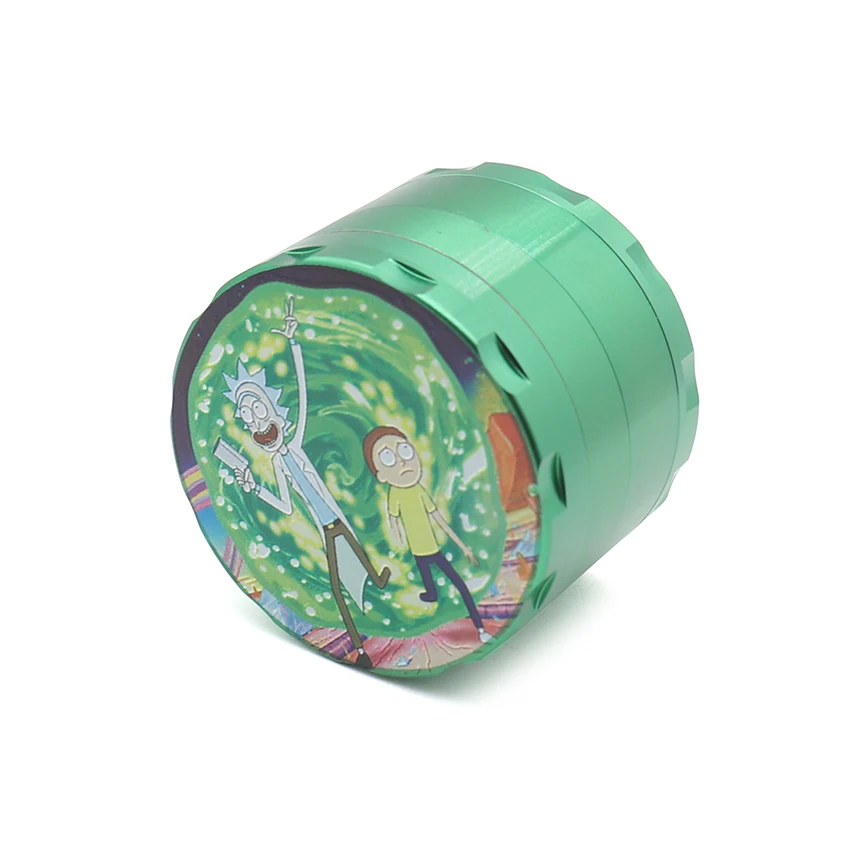 Новый Rick and Morty Grinder травы 63 мм Алюминий 4 слоя металлический измельчитель для