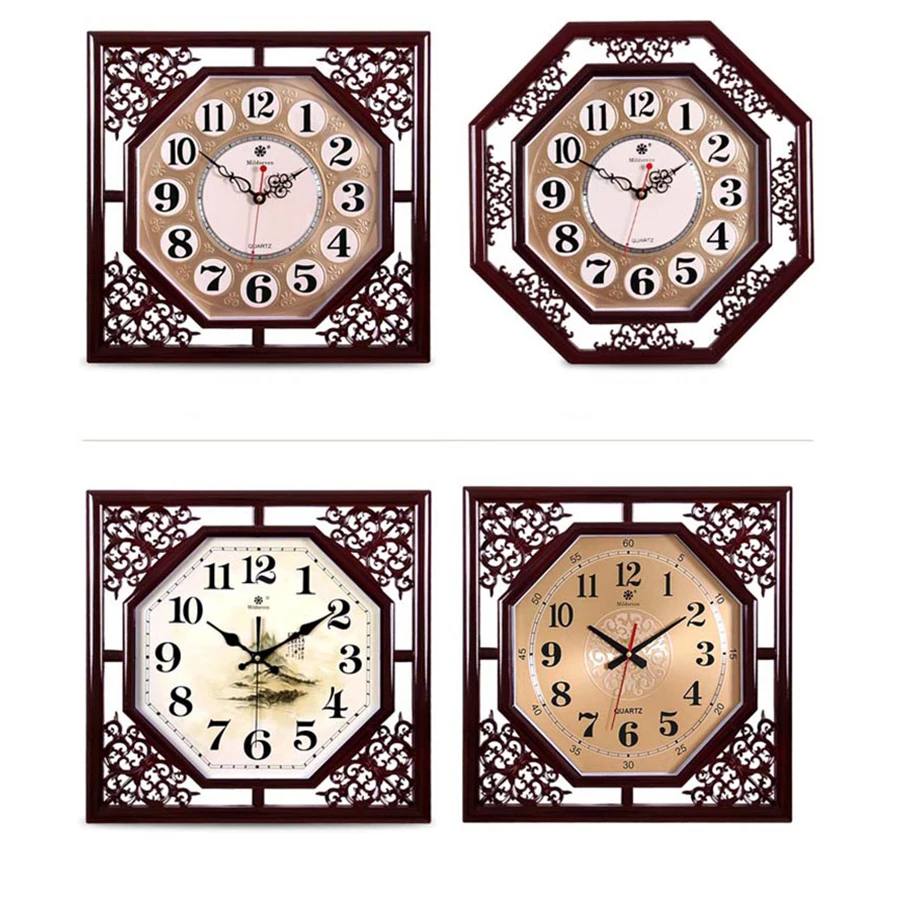 

Design Vintage Large Wood Wall Clock 3d Creative Natural Square Modern Kitchen Clock Klok Relogio Parede Guess Women 50ZB008