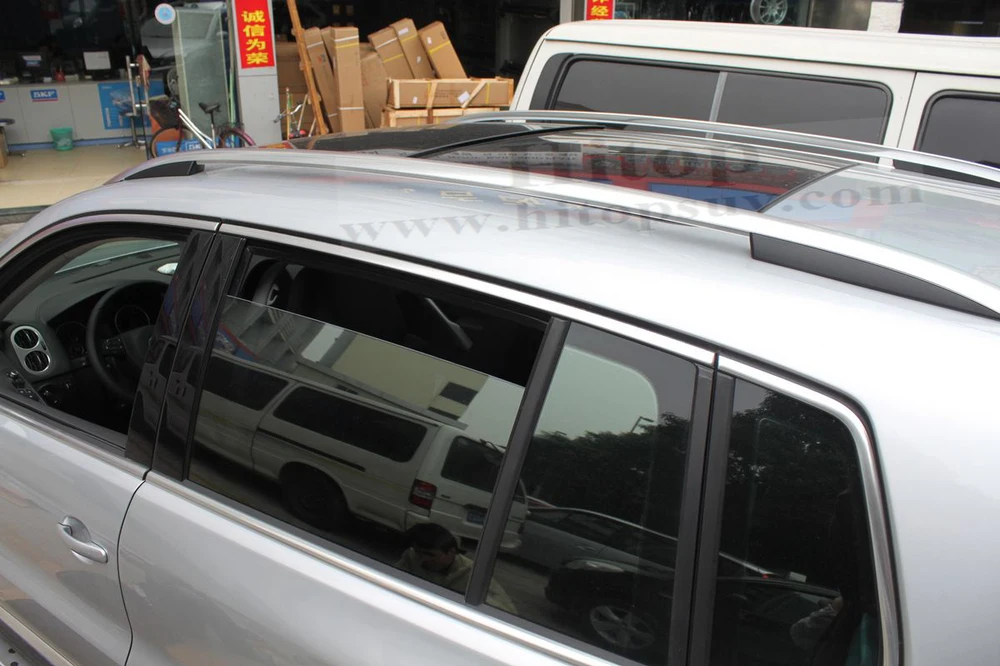 Крыша багажник рейлинге бар для Volkswagen VW Tiguan 2008-2016 авиация 7075 алюминиевый сплав