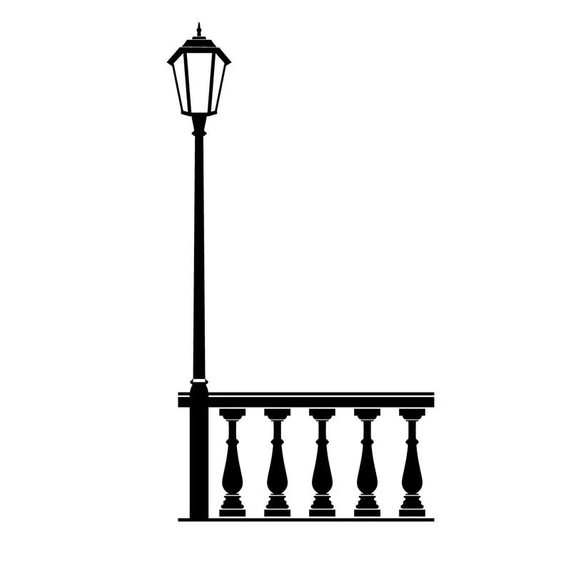 DCTOP Railing Road Lamp Wall Sticker Removable Vinyl Decor Self Adhesive Post Art Decals Living Room Home | Дом и сад