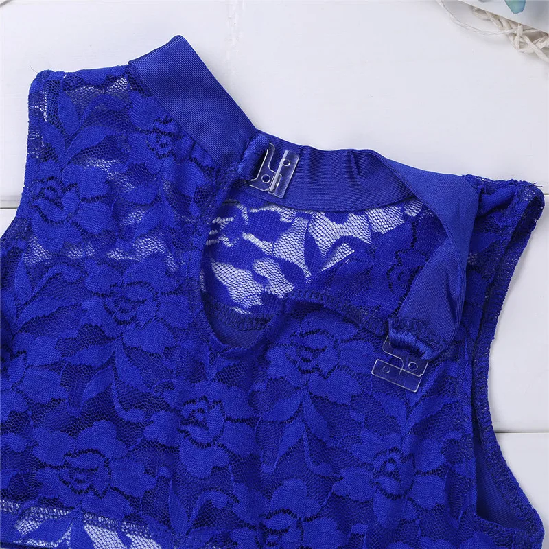 FEESHOW От 6 до 14 лет детский танцевальный костюм танкини для девочек кружевной