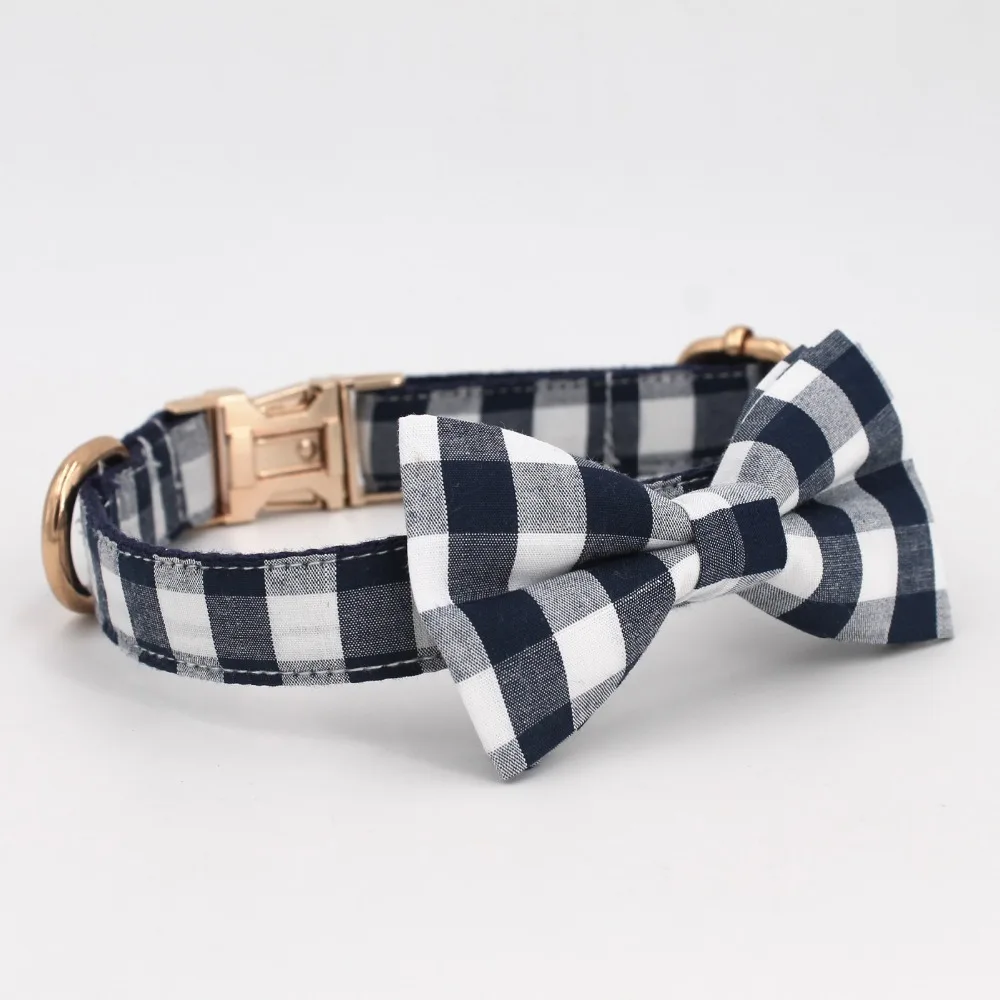 Ошейник для собак и кошек с галстуком бабочкой|plaid dog collar|dog collardog collar with bow |