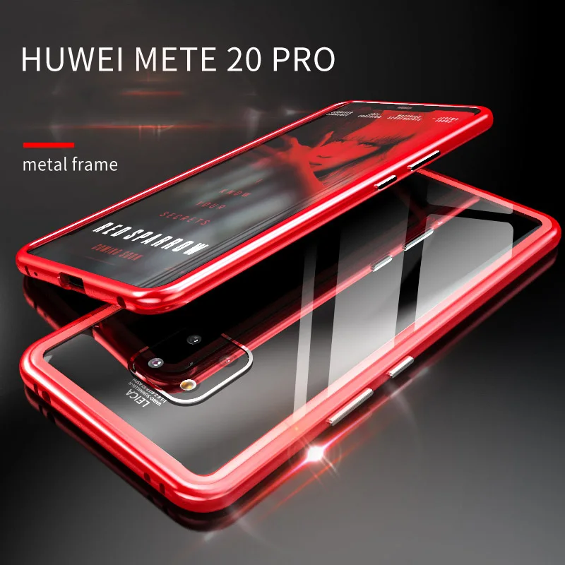 Магнитный металлический чехол для huawei mate 20 Lite 20X Pro Чехол стеклянный Роскошный