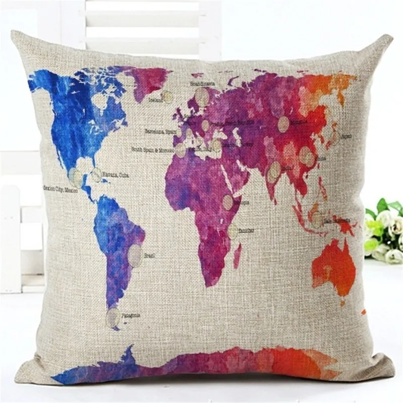Чехол для подушки из хлопка и льна 45x45|Наволочки| |