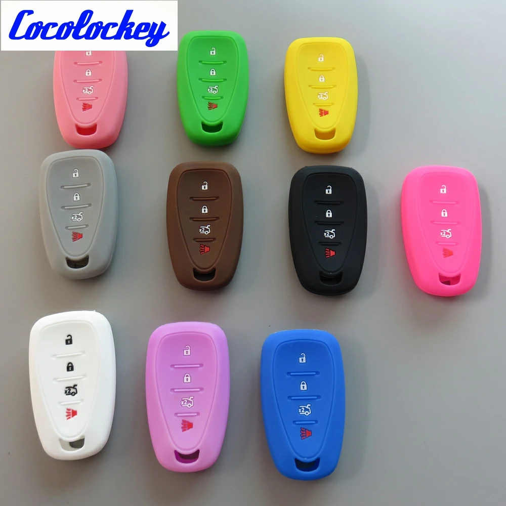 Cocolockey силиконовый чехол для автомобильного ключа Chevrolet Camaro Cruze Malibu Smart Remote Key Entry Fob