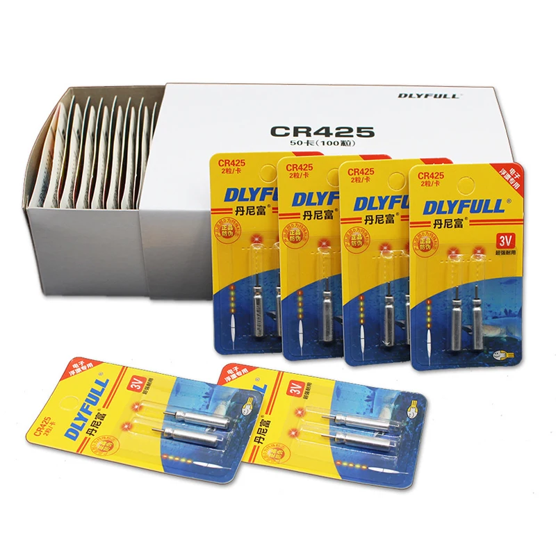 100 шт./лот рыболовные батареи CR425 плавающие батарейки светящиеся поплавок