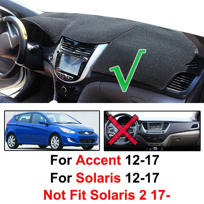 Чехол Xukey для приборной панели коврик Солнцезащитный чехол подходит Hyundai Solaris Accent