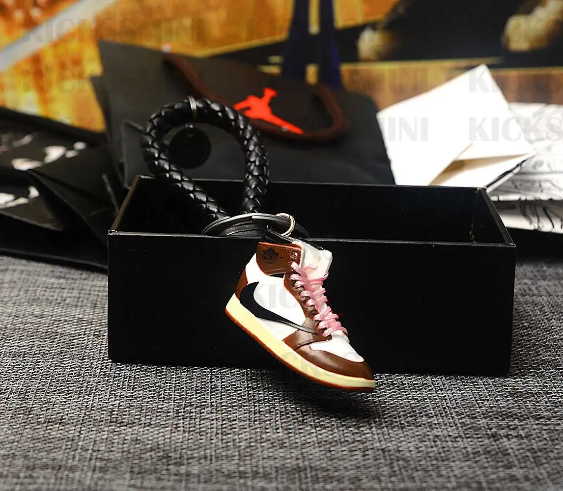 DIY Jordan Ретро OG Air Jordan 1 розовый кружевной 3D кроссовок Модель брелок сумка коробка кулон пара Кукла аксессуар