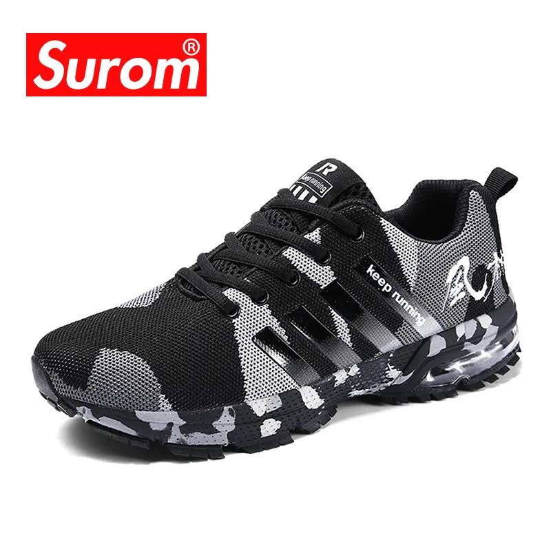 SUROM Plus size 36-47 Men's Casual Shoes Lace up Fashion Camouflage Pattern Unisex Couple's Sneakers | Обувь