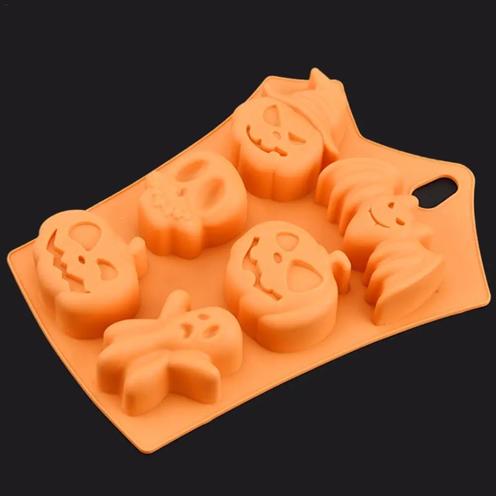 Хэллоуин Тыква силиконовые формы для торта 6 полостей призрак в форме летучей