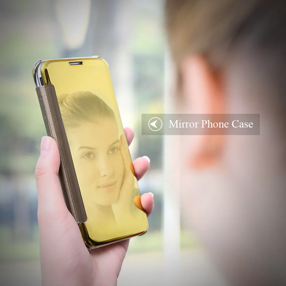 S6 Край Чехол Для Galaxy S7 Ясно Зеркало поверхность Флип Мобильные Телефоны