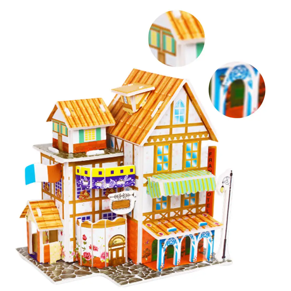 3D DIY пазл самолет модель мультфильм дом сборка игрушка из бумаги ребенок раннего обучения строительство шаблон подарок Детская палатка головоломка