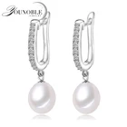 YouNoble Настоящее 925 серебро серьги жемчуг Свадьба для женщин, серьги с пресноводным жемчугом подарок на день рождения для дочери розовый белый
