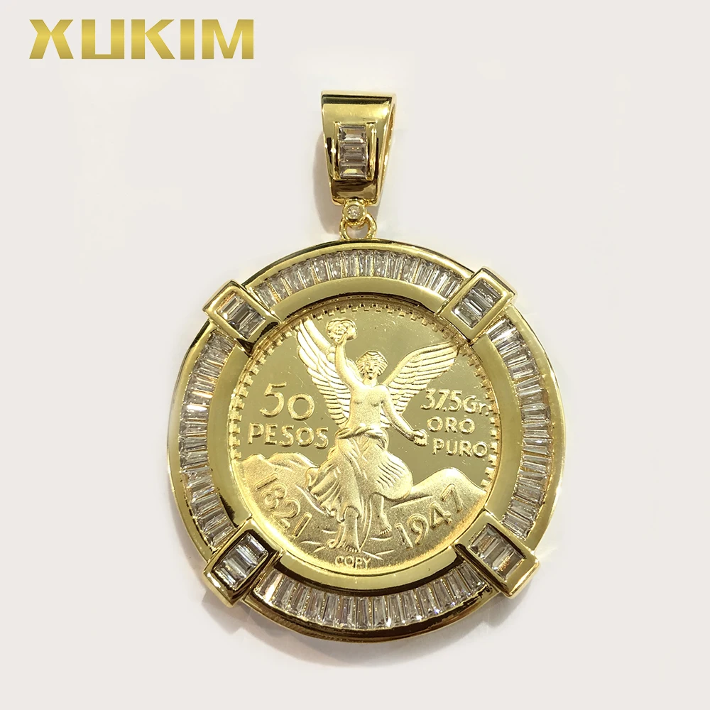 KCP02 Xukim ювелирные изделия мексиканские 50 Pesos оправа для Монеты Кулон на заказ магнит для монет