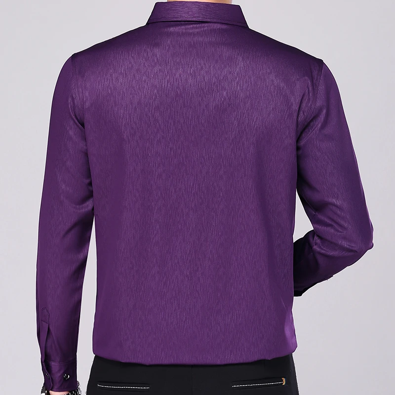 2019 social длинный рукав Твердые дизайнерские рубашки для мужчин slim fit винтажные