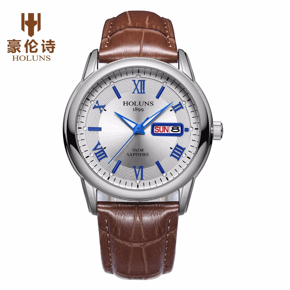 

HOLUNS watch men fashion sport quartz clock mens watches top brand luxury full steel business waterproof watch relogio masculino