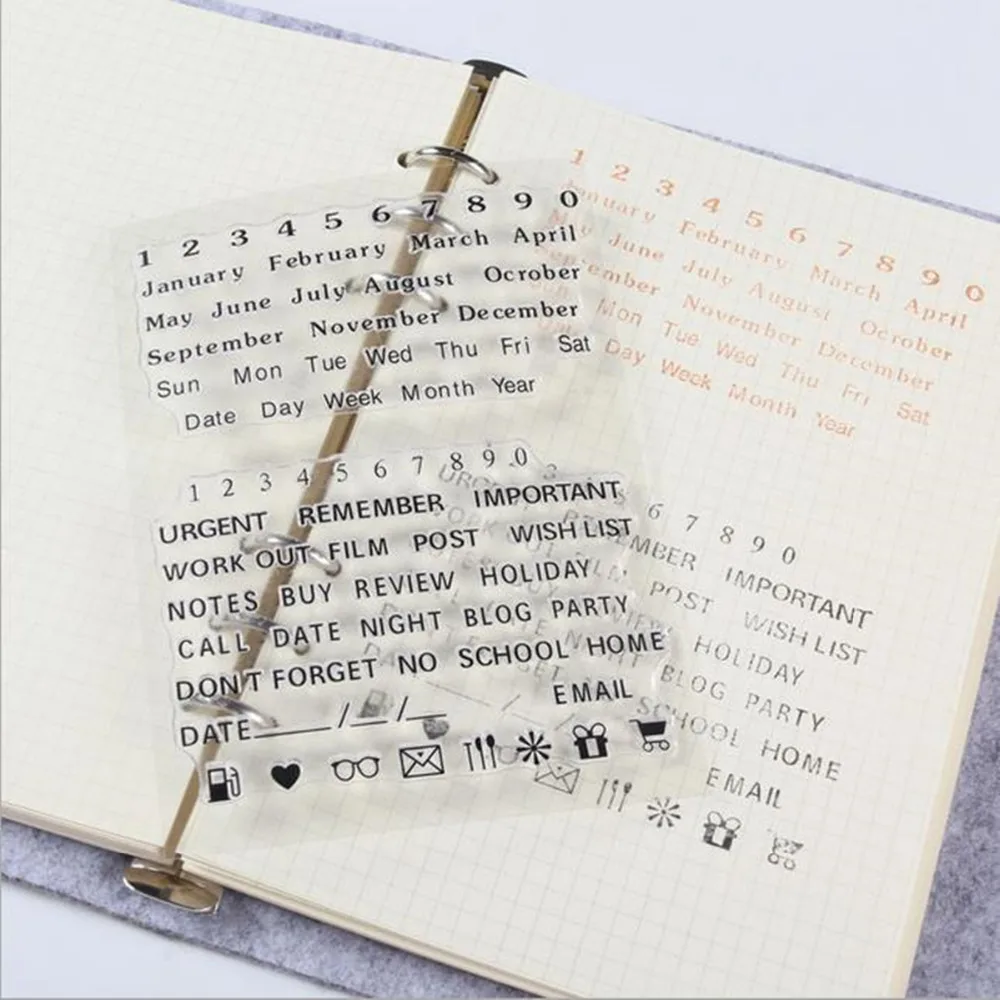 Transparent Silicone Seal Standard Clear Stamp DIY Scrapbooking &amp Stamping Year Month Date Number about 7x3.5cm-1.7x1.4cm 1 set | Дом и сад